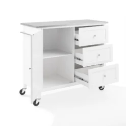 Soren Stainless Steel Top Kitchen Island/Cart Stainless Steel /White - Crosley -Furniture Store GUEST 004cdb7d 2625 4fa2 bd6a 6a5616a73565