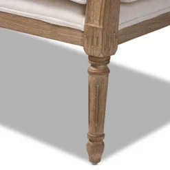 Clemence Upholstered Whitewashed Wood Sofa Loveseat Ivory/Oak - Baxton Studio -Furniture Store GUEST 00d89efc 3a10 4868 ab3f 5ddc162dccd3