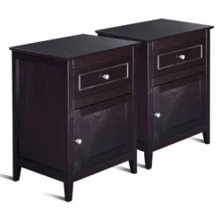 Costway End Table Nightstand Living Room Furniture Espresso Beechwood -Furniture Store GUEST 00efd991 ea19 41a1 bbe1 af38c2e3d23a