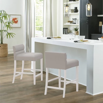 27" Desco Wood Upholstered Counter Height Barstool White - Hillsdale Furniture 12 27" Desco Wood Upholstered Counter Height Barstool White - Hillsdale Furniture - Image 10