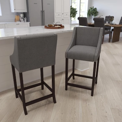 Merrick Lane Taylorsville 30 Inch Bar Height Stool With Nailhead Trim 3 Merrick Lane Taylorsville 30 Inch Bar Height Stool With Nailhead Trim