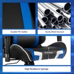 Costway X-Shaped Gaming Desk & Racing Style Massage Chair Set Home Office Black+White/Blue/Grey/Red -Furniture Store GUEST 0186d6c8 7302 4cbc baf6 395b1b406ae1