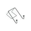 Fellowes Wire Partition Additions Plastic Double Coat Hook Black (75510) 423889