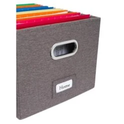 Internet's Best 4-Pack Collapsible File Storage Organizer With Lid - Grey -Furniture Store GUEST 02d5b279 479b 4d71 9f00 46328d666c25