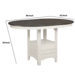 Counter Height Table With Leaf Extension White/Gray - Benzara -Furniture Store GUEST 03987b4b 5be7 474a 8dbc 5c5d6b7112c2