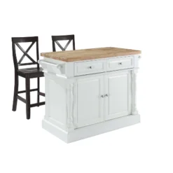 Oxford Kitchen Island With 2 Counter Height Barstools White - Crosley 10 Oxford Kitchen Island With 2 Counter Height Barstools White - Crosley -Furniture Store GUEST 04979cf1 9e3a 4381 8f36 304e4bc2bbc8