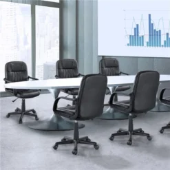 Yaheetech Office Chair Adjustable Swivel Chair Executive Artificial Leather Computer Chair With Wheels, Black 9 Yaheetech Office Chair Adjustable Swivel Chair Executive Artificial Leather Computer Chair With Wheels, Black -Furniture Store GUEST 050a7bc0 e455 428b a78f bfd3a83f92e8