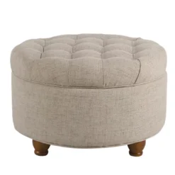 Large Tufted Round Storage Ottoman - HomePop -Furniture Store GUEST 056b79c1 77c7 4ade 9620 8941b3f393b3