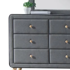 43" Valda Dresser Light Gray Fabric - Acme Furniture -Furniture Store GUEST 05ab116d 6a54 4519 9670 826da6972067