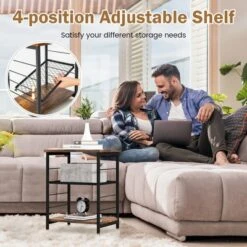 Costway 2 PCS 3-Tier Side End Table With Adjustable Mesh Shelf Narrow Nightstand -Furniture Store GUEST 05dd7dc5 2972 4f2c b56c 7df8333de163