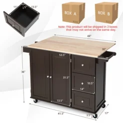 Costway Kitchen Island Cart On Wheels, Mobile Kitchen Island Rolling Island Trolley W/ 2-Door Cabinet -Furniture Store GUEST 067f2b96 1591 4cab bf20 4b4db94fc8e5