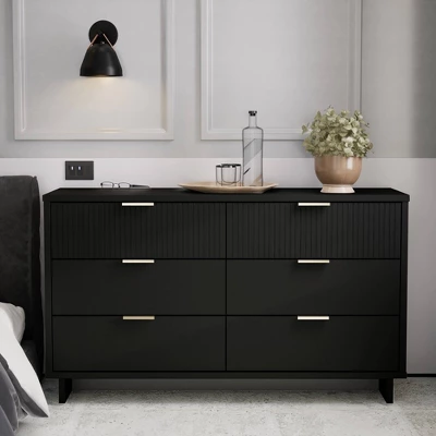 Granville Modern 6 Drawer Double Wide Dresser - Manhattan Comfort 3 Granville Modern 6 Drawer Double Wide Dresser - Manhattan Comfort