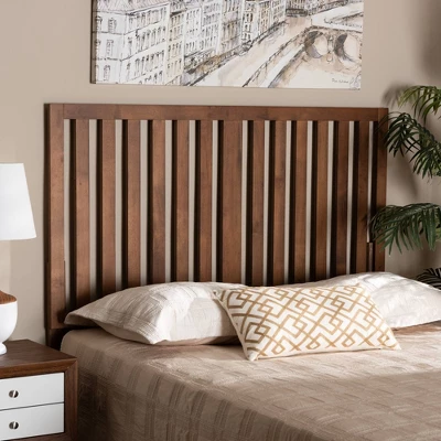 Oren Modern And Wood Headboard Walnut - Baxton Studio 4 Oren Modern And Wood Headboard Walnut - Baxton Studio - Image 2