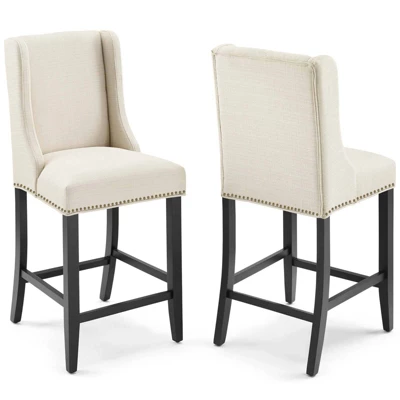 Set Of 2 Baron Counter Height Barstool Upholstered Fabric - Modway 9 Set Of 2 Baron Counter Height Barstool Upholstered Fabric - Modway - Image 7