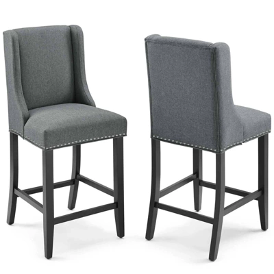 Set Of 2 Baron Counter Height Barstool Upholstered Fabric - Modway 10 Set Of 2 Baron Counter Height Barstool Upholstered Fabric - Modway - Image 8