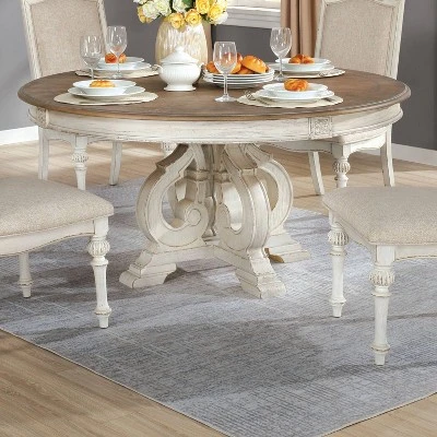 Frainio Round Dining Table White - HOMES: Inside + Out 3 Frainio Round Dining Table White - HOMES: Inside + Out