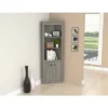 70.02" Corner Bookshelf Gray - Inval