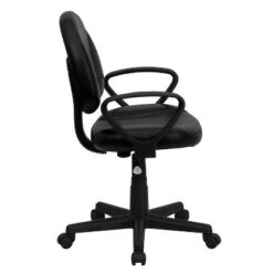 Emma And Oliver Mid-Back Black LeatherSoft Swivel Ergonomic Office Chair - Back Adjustment -Furniture Store GUEST 088667fe 1060 4ccd ae86 76476245c525