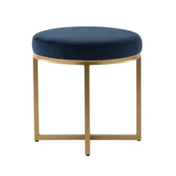 18" Round Ottoman With Metal Base - WOVENBYRD -Furniture Store GUEST 092667bd 82e4 4bb6 a3d1 2e3d874533c5