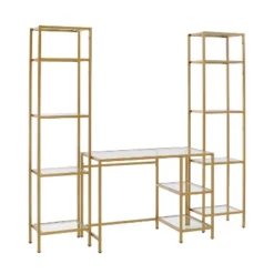 3pc Aimee Desk And Etagere Set Soft Gold - Crosley -Furniture Store GUEST 0951d268 4eee 47b7 ab54 83e00409f6f3