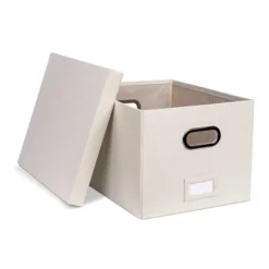 BirdRock Home 1-Pack Collapsible File Storage Organizer With Lid - Cream -Furniture Store GUEST 0a09e120 ff80 4197 9da0 980082899d8d