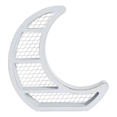 Farmlyn Creek Small Wooden Crescent Moon Wall Shelf For Crystals & Essential Oils, Rustic Home Wall Decor For Nursery, White, 10.7 X 11.2 X 2 In 8 Farmlyn Creek Small Wooden Crescent Moon Wall Shelf For Crystals & Essential Oils, Rustic Home Wall Decor For Nursery, White, 10.7 X 11.2 X 2 In - Image 6