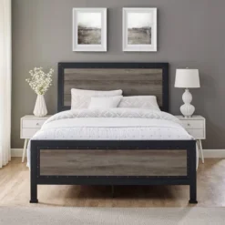 Queen Industrial Wood And Metal Bed - Saracina Home -Furniture Store GUEST 0aaa159b 9726 4847 a2ca 81faa2db453f