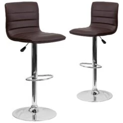 Emma And Oliver Modern Vinyl Adjustable Height Barstool With Horizontal Stitch Back, Set Of 2 -Furniture Store GUEST 0ad48c18 c4a4 4950 9665 41b1af710c23
