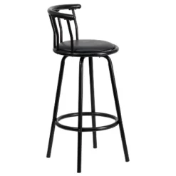 Emma And Oliver Crown Back Black Metal Barstool With Black Vinyl Swivel Seat -Furniture Store GUEST 0b3eb3c4 bdeb 4d6c 94a1 2203f802878a
