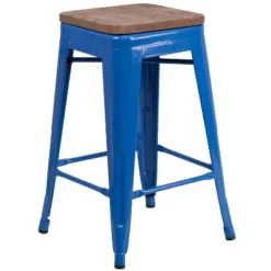 Flash Furniture 24" High Backless Metal Counter Height Stool With Square Wood Seat -Furniture Store GUEST 0ba76c28 85e2 44b5 b5cb 710709e14de7
