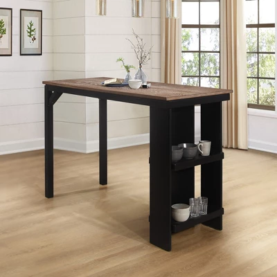 Knolle Park Wood Counter Height Table Black/Wire Brush Oak Finished Top - Hillsdale Furniture 3 Knolle Park Wood Counter Height Table Black/Wire Brush Oak Finished Top - Hillsdale Furniture