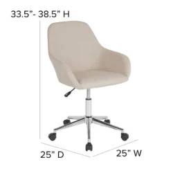Emma And Oliver Home And Office Mid-Back Chair In Beige Fabric -Furniture Store GUEST 0c271b55 8e05 4976 bbee e121f92c4aec
