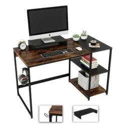 Nost & Host Computer Office Desk Workstation With Storage Shelves, Rustic Brown -Furniture Store GUEST 0c68c6f8 99f5 44e1 b93a 28c84b267bba