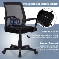 Costway Height Adjustable Mid-Back Mesh Chair Executive Chair W/ Lumbar Support -Furniture Store GUEST 0c76d066 654a 4bb2 8363 1c606689e58c