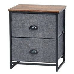 Costway 2 Drawers Nightstand Side Table Storage Unit Display Metal Frame Dorm Room -Furniture Store GUEST 0d6baebe 594a 4e6d b29d 6b21e2dd01e9