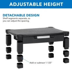 Mount-It! Monitor Riser With Drawer | Height Adjustable Monitor Stand With Sliding Three-Row Storage | Riser For Computer Screen, Printer, Or Laptop -Furniture Store GUEST 0dd57e0a 4d17 46d1 b872 bb3bcf7faa89
