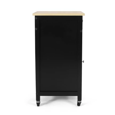 Maynard Contemporary Glass Paneled Kitchen Cart Natural/Black - Christopher Knight Home 8 Maynard Contemporary Glass Paneled Kitchen Cart Natural/Black - Christopher Knight Home - Image 6