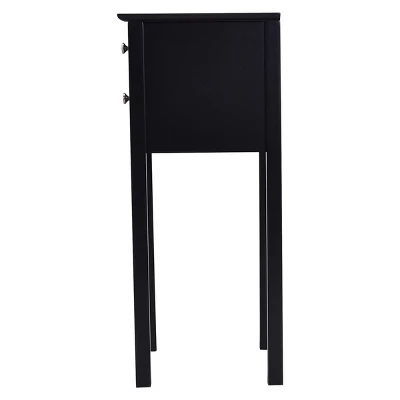Costway Side Table End Accent Table Night Stand W/ 2 Drawers Furniture Black 11 Costway Side Table End Accent Table Night Stand W/ 2 Drawers Furniture Black - Image 9