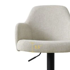 26"-34.5" Mars Armrest Upholstered 360° Swivel Counter Height Stool Combine With Black Legs (Set Of 2) -The Pop Maison -Furniture Store GUEST 0e79d6ae 6585 4849 b6c6 9a593a7714d9