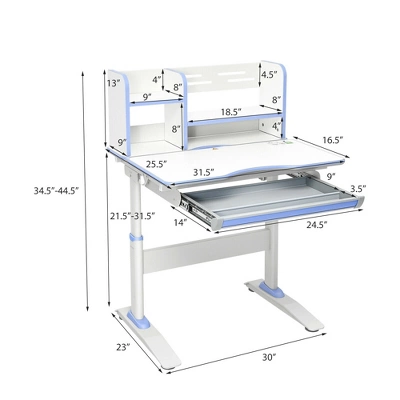 Costway Kids Writing Desk Student Study Table Height Adjustable W/Tilt Desktop 3 Costway Kids Writing Desk Student Study Table Height Adjustable W/Tilt Desktop