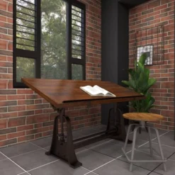 Industrial Teak Wood Console Table Brown - Olivia & May -Furniture Store GUEST 0fd26149 99f7 4752 ac2a 4364ad60b445