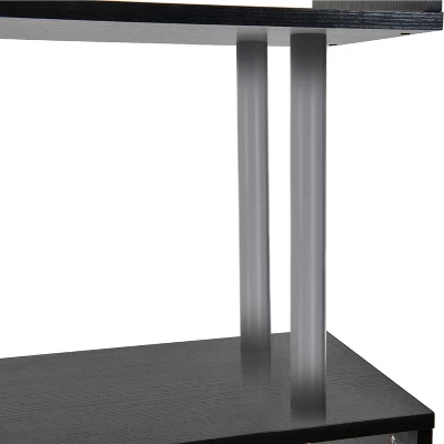 HomCom Modern S-Shaped 5 Tier Room Dividing Bookcase Wooden Storage Display Stand Shelf - Black 6 HomCom Modern S-Shaped 5 Tier Room Dividing Bookcase Wooden Storage Display Stand Shelf - Black - Image 4