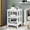 Tangkula 2PCS 3-tier Side Table Nightstand Sofa End Table Storage Display Shelf