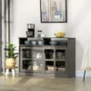 HOMCOM Modern Sideboard With Shelves, Buffet Cabinet With Storage Cabinets, Adjustable Shelf, Sliding Doors For Living Room, Kitchen, Dark Grey -Furniture Store GUEST 1249c5b6 573b 4234 8031 8a745d432f78