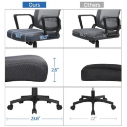 Yaheetech Adjustable Mid-Back Office Chair Computer Chair With Wheels -Furniture Store GUEST 153589e5 0249 4df5 92e5 5f6d101476ff