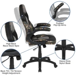 Flash Furniture Gaming Desk And Racing Chair Set With Cup Holder, Headphone Hook And Removable Mouse Pad Top - 2 Wire Management Holes -Furniture Store GUEST 15b1e7ee 35ee 49c4 9b7c c17606d67966