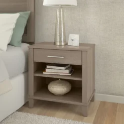 Bush Furniture Somerset Nightstand In Ash Gray