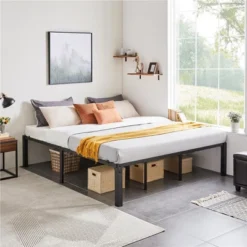 Yaheetech Metal Platform Bed Frame With Heavy Duty Steel Slat Support