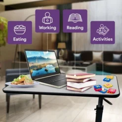 ProHeal Medical Overbed Table With Wheels And Adjustable Height - Rolling Overbed Table For Hospital And Home Use - Cherry -Furniture Store GUEST 16bc47aa 4e9d 4fb1 9e41 7c6e93d4ae1f 1