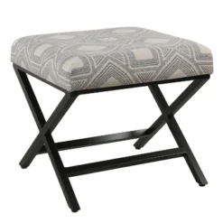 Modern Metal X Base Ottoman - HomePop -Furniture Store GUEST 17182b8a 724e 42de b8ca dcebf9f2bf17